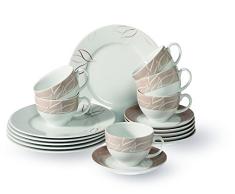 Villeroy & Boch Gallo DiseÃ±o Group 19Â âÂ 5249Â âÂ 7126Â Sweet Maple Juego de cafÃ© de 18Â Piezas Vajilla Sets, Porcelana, Blanco, 25.5Â x 24.5Â x 29,3Â cm, 18Â Unidades