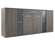 Demeyere 416750 Namur - Aparador con cajón y 2 Puertas, Panel de partículas de Roble, 206,2 x 41,7 x 93,4 cm