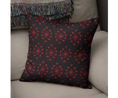 BonaMaison Fundas para CojÃnes, Negro Rojo Funda de Almohada Silla Oficina Cama Decorativa Moderna Decoración del Hogar Habitación, 43x43 Cm - Diseñado y Fabricado en TurquÃa