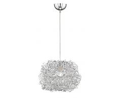 WOFI lámpara colgante E27, 60 W, plata, 40 x 40 x 150 cm