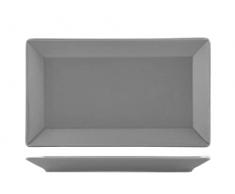 H&H 6625316 Plato rectangular Osaka, Stoneware, gris, 25 x 15 cm