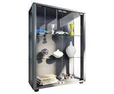 VCM 911994 sintalo vitrina Independiente sin iluminación LED, madera/vidrio plata 80 x 60 x 25 cm