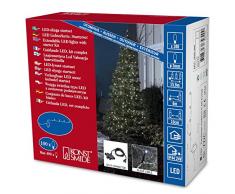 Konstsmide 3656-200 - Guirnalda de micro led para árbol de Navidad (con transformador y distribuidor para 4 guirnaldas hasta 44,60 m, 100 diodos de color blanco frío, transformador exterior de 24 V, cable negro)