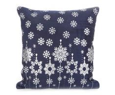 Eurofirany Fundas de cojÃ­n, Fundas de sofÃ¡, Fundas de cojÃ­n, Navidad, Copos de Nieve, decoraciÃ³n, Pack Doble, Juego de 2 Fundas de Almohada, Azul Marino, 40 x 40 cm