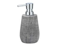 WENKO Dispensador de jabón Gilba - Dispensador de jabón líquido, dispensador de detergente Capacidad: 0.34 l, Poliresina, 9 x 16.5 x 8.1 cm, Blanco