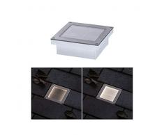 Paulmann 94336 Luminaria Exterior LED empotrable en Suelo, Brick, Detector MOV, IP68 100x100 mm, cuad. Incl. 1x0,8 W ALU, Metal, INOX, 3000 K, 0.8 W, Aluminio, Gris, 100 x 100 mm