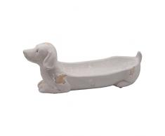 Figura de Perro Salchicha para Plantas en Blanco Roto, 42 x 12 x 15 centÃ­metros (Referencia: 1891143)