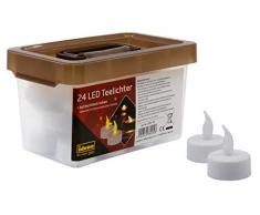 24 velas de té LED en caja de plástico, velas eléctricas con luz parpadeante, incluye pilas, decoración para bodas, fiestas, Navidad, Pascua, como luz de ambiente
