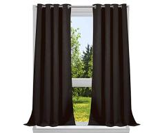 Duck River Textile Juego de Cortinas de Ventana sólida, Negro, 38x84