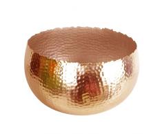 Leaf Maceta Grande de Metal Martillado con Borde Recto, Reflectante, Cobre, Curva de 32 cm