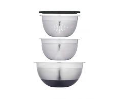 MasterClass MCBOWL3PC Smart Space - Juego de cuencos apilables, Acero Inoxidable