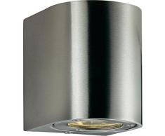 Nordlux Canto Apto para uso en interior 5W Acero inoxidable iluminación de pared - Lámpara (Cepillado, 2 bombilla(s), 5 W, IP44, Acero inoxidable)