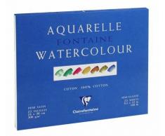 Clairefontaine Fontaine 96405C - Bloc de dibujo (papel de acuarela semisatinado, 12 x 18 cm, 25 hojas, 300 g), color blanco