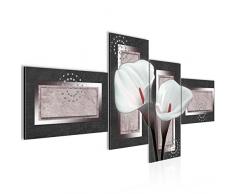 202241c - Cuadro de pared (200 x 100 cm, lienzo de fieltro, tamaÃ±o XXL, 4 piezas, fabricado en Alemania, listo para colgar), diseÃ±o de flores