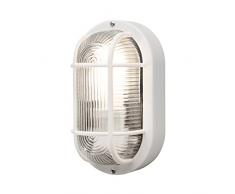 Konstsmide Elmas 7650-200 - Lámpara de Pared (12 x 20 x 10,5 cm, 40 W, plástico y Cristal), Color Blanco