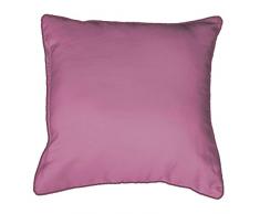 DOUCEUR DINTERIEUR - 1605049, Cojin Ribete, 40 X 40 Cm, Platine, Poliéster Liso, Rosa