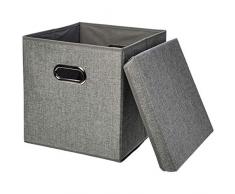 AmazonBasics - Cubos de almacenamiento plegables de arpillera