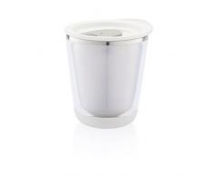 XD Diseño P432.023 Dia Taza Blanca del Viaje del Acero Inoxidable de 9,2 x 8,5 x 10,2 cm