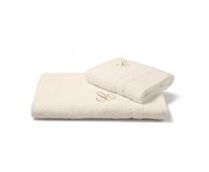 Caleffi Toalla con Invitados de algodÃ³n Bordado Marfil â 71412