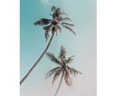 Komar Wandbild Von Miami Palms | Poster, Bild, Wohnzimmer, Schlafzimmer, Dekoration, Kunstdruck | ohne Rahmen | P115-40x50 fotomural, Braun, Blau, Rosa