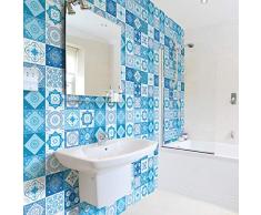 Ambiance-sticker Pegatinas de Azulejos Adhesivas â Pegatina de Azulejos de Cemento â DecoraciÃ³n de Pared para baÃ±o y Cocina â Azulejos de Cemento Adhesivo de Pared â 10 x 10 cm â 60 Unidades