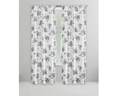 Homemaison Juego de Cortinas de Ventana sÃ³lida, Gris, 38x84