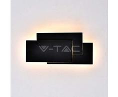 Lámpara de Pared LED Rectangular Decorativas V-TAC 12W – Cuerpo de Aluminio Fundido Negro – Compatible con Sensor – Lámparas Modernas para Sala de Estar Dormitorios Oficina Recepción 4000K