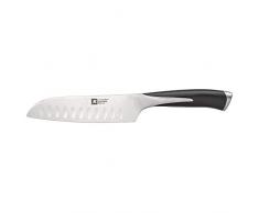 RICHARDSON SHEFFIELD R14000P165160 Kyu Cuchillo de cocina Santoku de acero inoxidable de la más alta calidad, negro, 12,5 cm