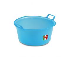 Stefanplast - Cuenco Redondo de Polietileno, Color Azul Neutro y pÃ¡lido, 10 litros, plÃ¡stico, Neutral/Pale Blue, 30 litros
