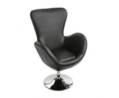 Versa 17921001 Sillón negro Coventry,Butaca apoyabrazos, 105x73,5x73,Base acero