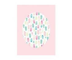 Komar Wandbild Von Shelly Patterns Rose | Poster, Bild, Wohnzimmer, Schlafzimmer, Dekoration, Kunstdruck | ohne Rahmen | P037C-40x50 fotomural, Rosa, GrÃ¼n, WeiÃ