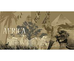 Plage Safari Cabecero de Cama Adhesivo, Tela, Multicolor, 160x0.01x60 cm