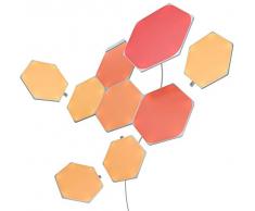Nanoleaf Shapes Hexagon Starter Kit, 9 Hexágonos Luminosos LED RGBW - Apliques de Pared Interior Modulares, Luces Led Inteligentes 16M Colores WiFi, Compatible con Alexa, para Decoración y Gaming