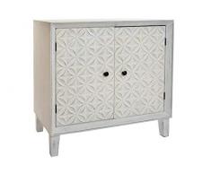 DRW Armario de Madera con 2 Puertas blancovejecido 81x40x83cm, Natural marrón
