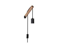 Paulmann 78914 Aplique Kian máx. 40 W, lámpara de pared de lectura, madera, negro, luminaria de lectura, metal, lámpara de pared de madera E27