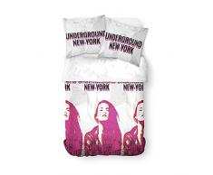 Today – Juego de Cama de 2 Personas, poliéster, Color Blanco/Gris/Rosa, 220 x 240 cm