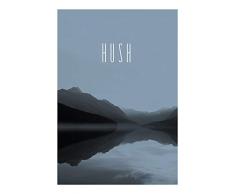 Komar Wandbild Von Word Lake Hush Steel | Poster, Bild, Wohnzimmer, Schlafzimmer, Dekoration, Kunstdruck | ohne Rahmen | P088A-50x70 fotomural, Grau, Schwarz, WeiÃ