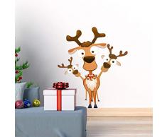 Ambiance Sticker Stickers Adhesivos Navidad | Adhesivo Adhesivo los Graciosos de RenosÂ âÂ decoraciÃ³n de Pared Fiestas de Navidad | 60Â x 50Â cm