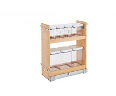 Rev-A-Shelf - 448OXO-BCSC-8C - 20,3 cm Organizador de Madera para Base de Armario OXO con Deslizadores de Cierre Suave