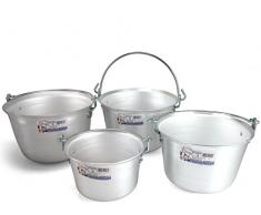 Ollas Agnelli Fugas de Polenta, de Aluminio, con Mango de Arco, de Acero Inoxidable, Plata, 8 litros