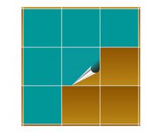 Adhesivo para azulejos para baño y cocina – 20 x 20 cm – Turquesa Brillante – 10 adhesivos para azulejos para pared azulejos