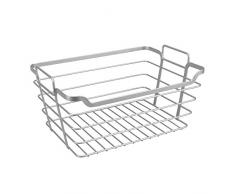 Metaltex Cesta de Almacenamiento Extragrande con Revestimiento de poliÃ©ster Viva, AlgodÃ³n, Plata, 34 x 24 x 16 cm