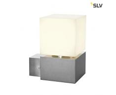 SLV Square WL, LED exterior de pared Lámpara, IP44, acero inoxidable 316, 3000 K Lámpara, 12 W, Plata