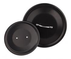 Ollas Agnelli Alblack Cubierta de Aluminio, con Inoxidable Puente Tubular, Negro, 24 cm