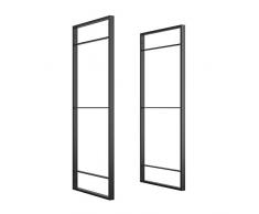 EMUCA - Estructura para estantería Estilo Industrial, Estanteria Pared, Altura 830 mm, Acero, Pintado Negro