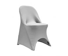 SARO RCZ DÃ©cor - Funda para Silla Plegable de Elastano, Color Plateado, 45 x 77 cm