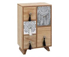 BigBuy Home Cajonera de Madera (5 Cajones) 110679, Multicolor, Talla única