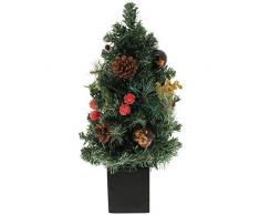WeRChristmas - Árbol de Navidad decorativo con adornos (37 cm, maceta dorada), color rojo y dorado