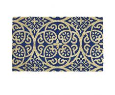 DII Alfombra geomÃ©trica, Fibra de Coco, Rollo Azul de TÃºnez, 17x29