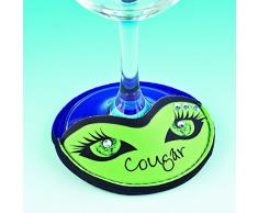 Boxer Gifts Cougar - Funda para base de copas de vino, diseño de ojos